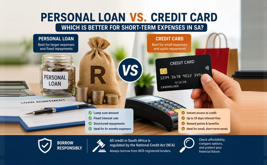 Personal Loan vs. Credit Card: Which is Better for Short-Term Expense in SA?